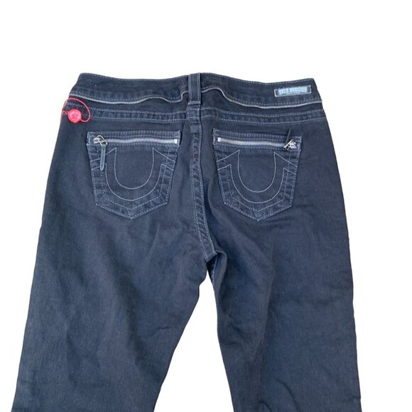 VINTAGE True Religion Jeans Size 31 Black Zipper - Picture 2 of 5